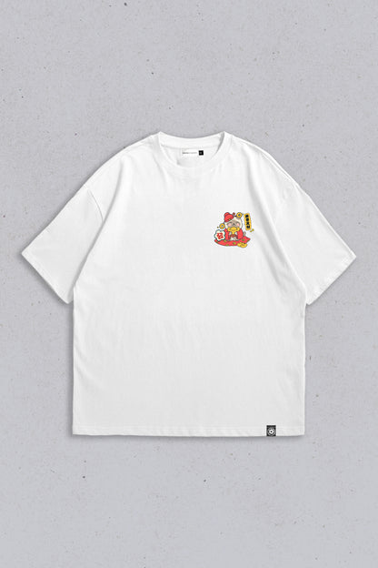 Oversized T-shirt gong xi fa cai White