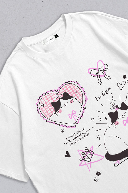 Oversized T-shirt I'm Queen White