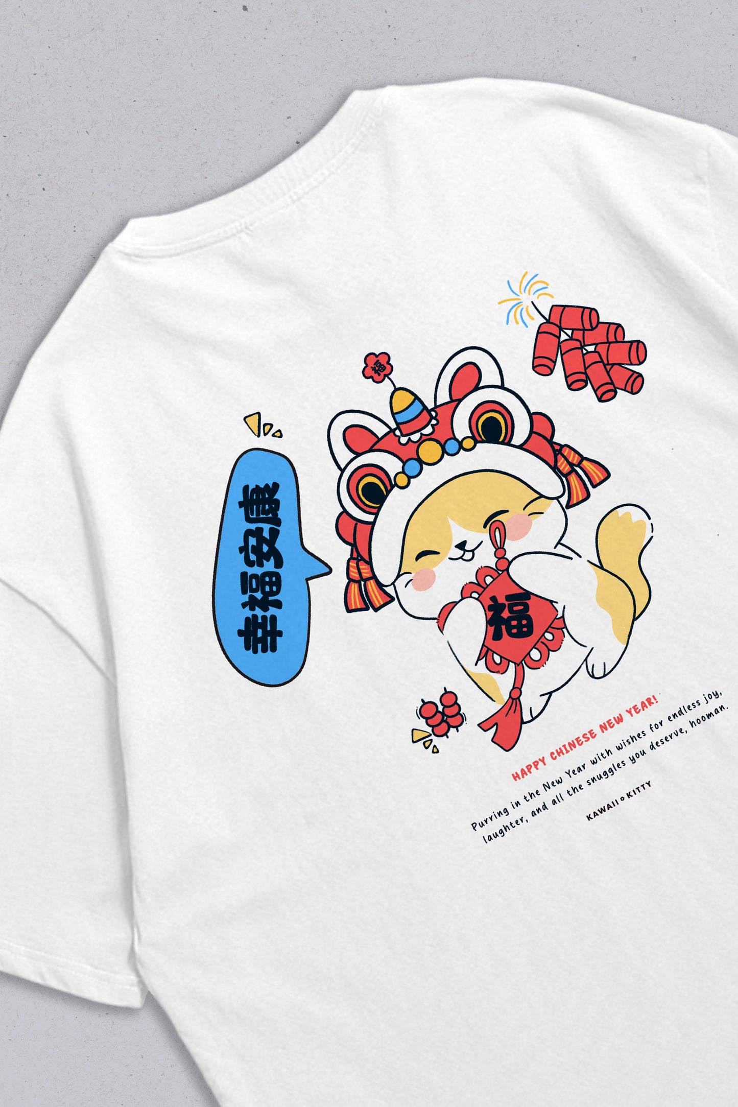 Oversized T-shirt xingfu ankang White