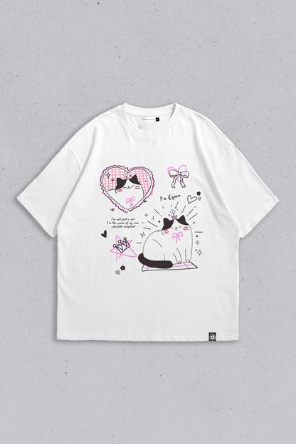 Oversized T-shirt I'm Queen White